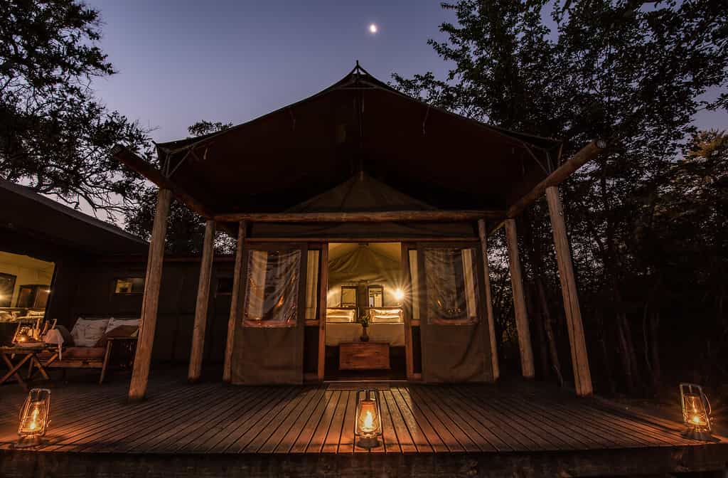 Family tent accommodation - one of two rooms