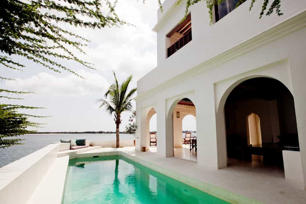 From the pool you can watch the fishermen come in and out of port on their traditional Dhows.