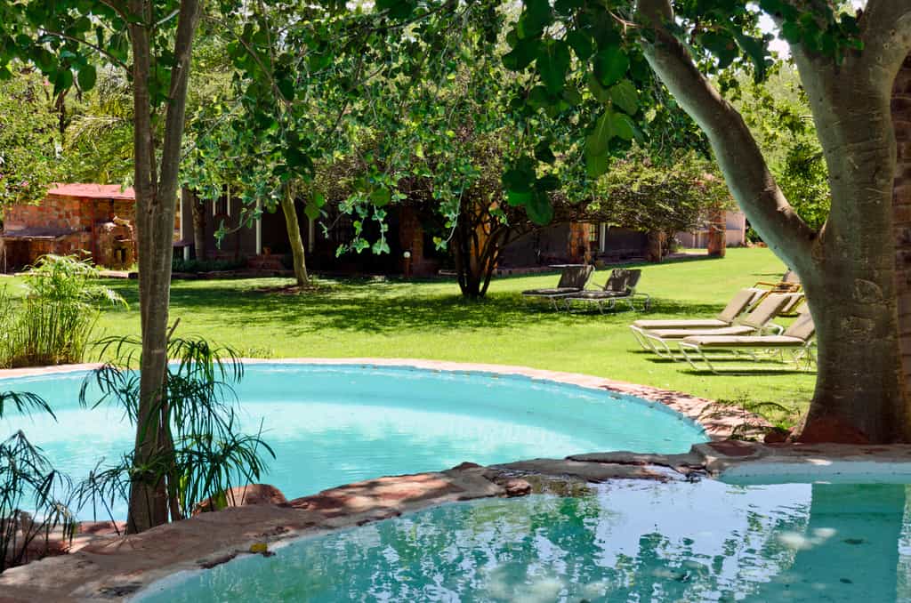 Cool down on a warm summer day in the swimming pool in the garden of Waterberg Wilderness Lodge. Children can have fun in the shallow pool.