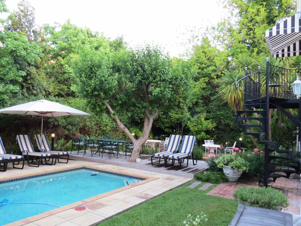 Swimming pool area in Summer