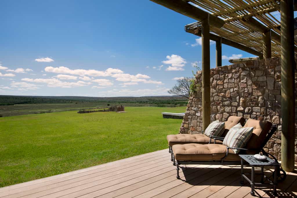 Relax on your private terrace watching wildlife wander by as they make their way to the nearby watering hole