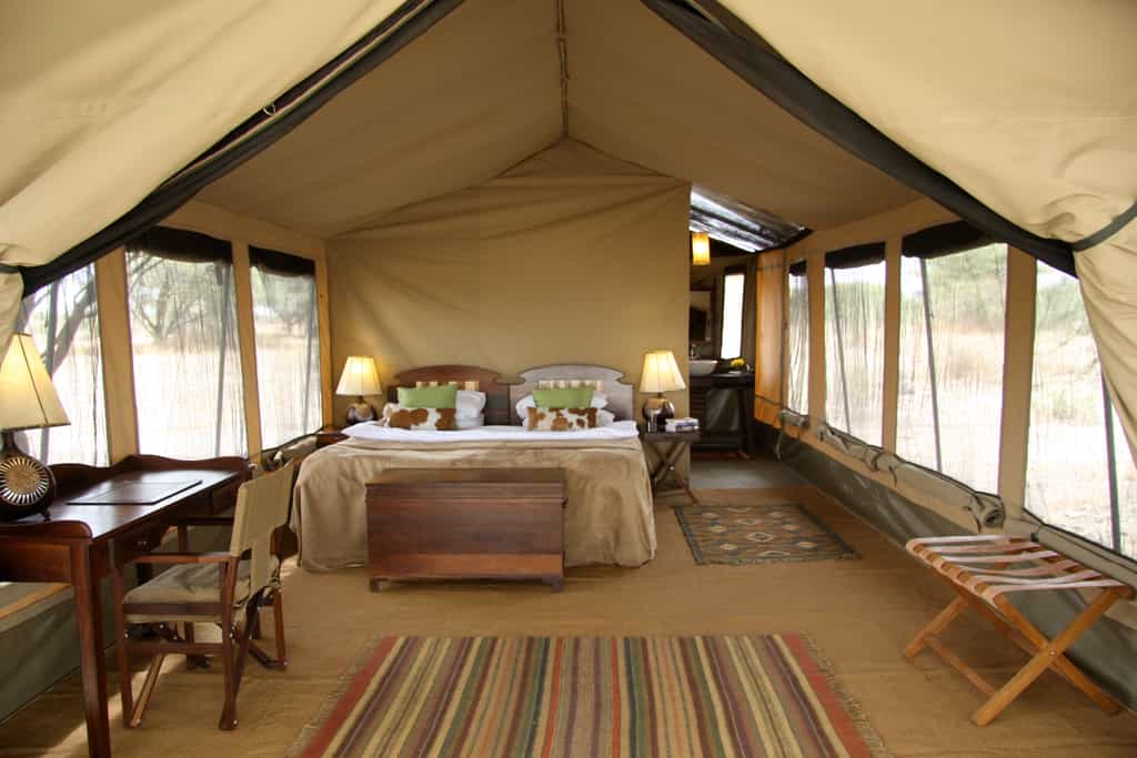 One of 6 guest tents at Manyara Ranch Conservancy