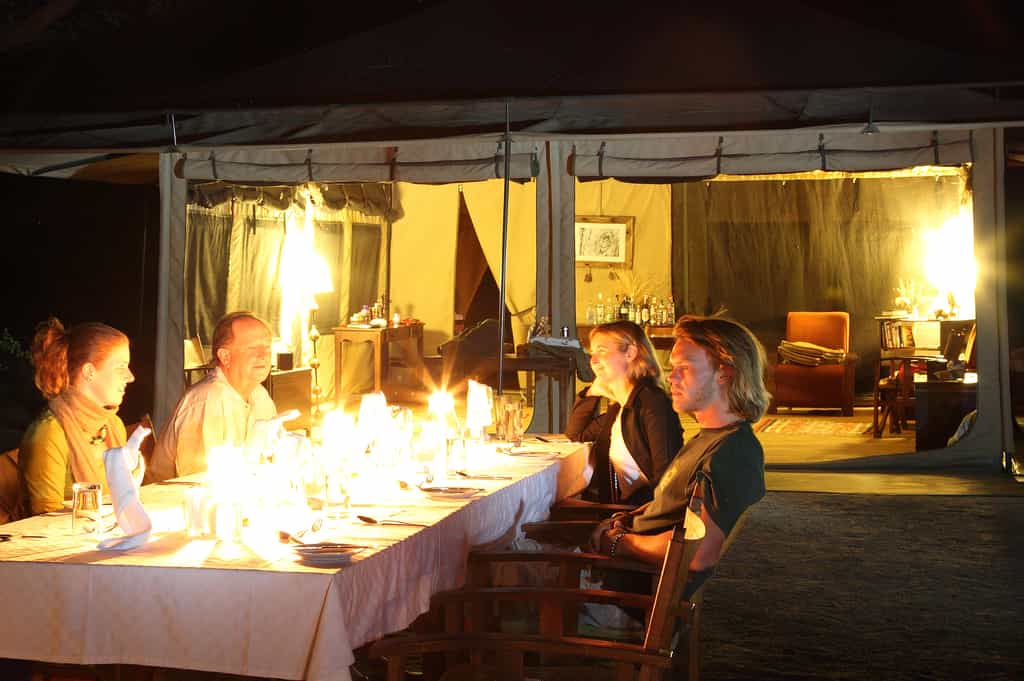 Dining under the stars on a warm night