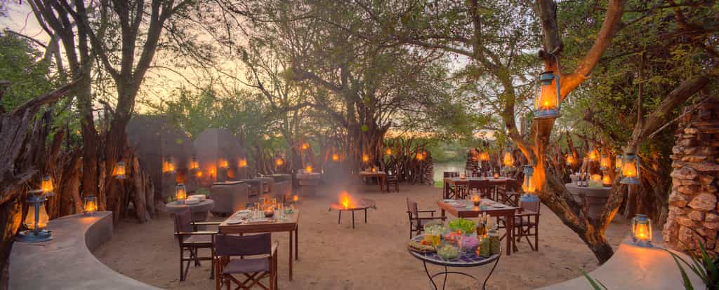 Star-studded romantic dinners are enjoyed in the boma
