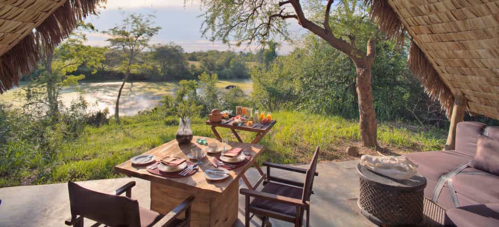 All ten tented suites boast views of the river and its resident hippo