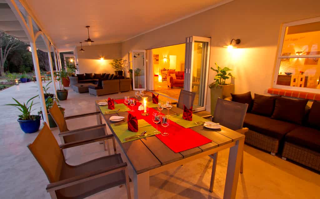 Dine and relax on your private veranda