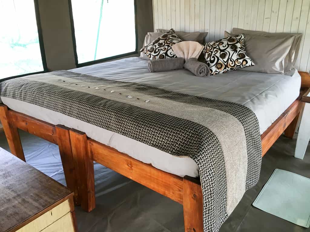 Beds can be twin or king configuration in each guest tent