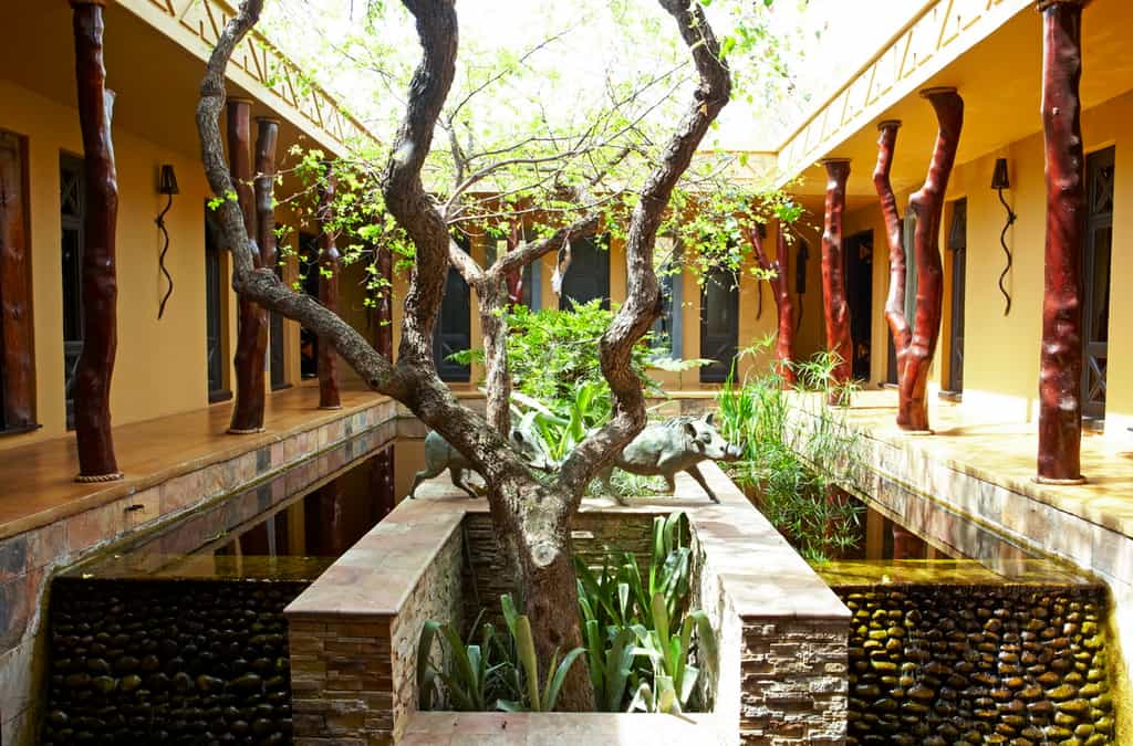Courtyard, linking rooms