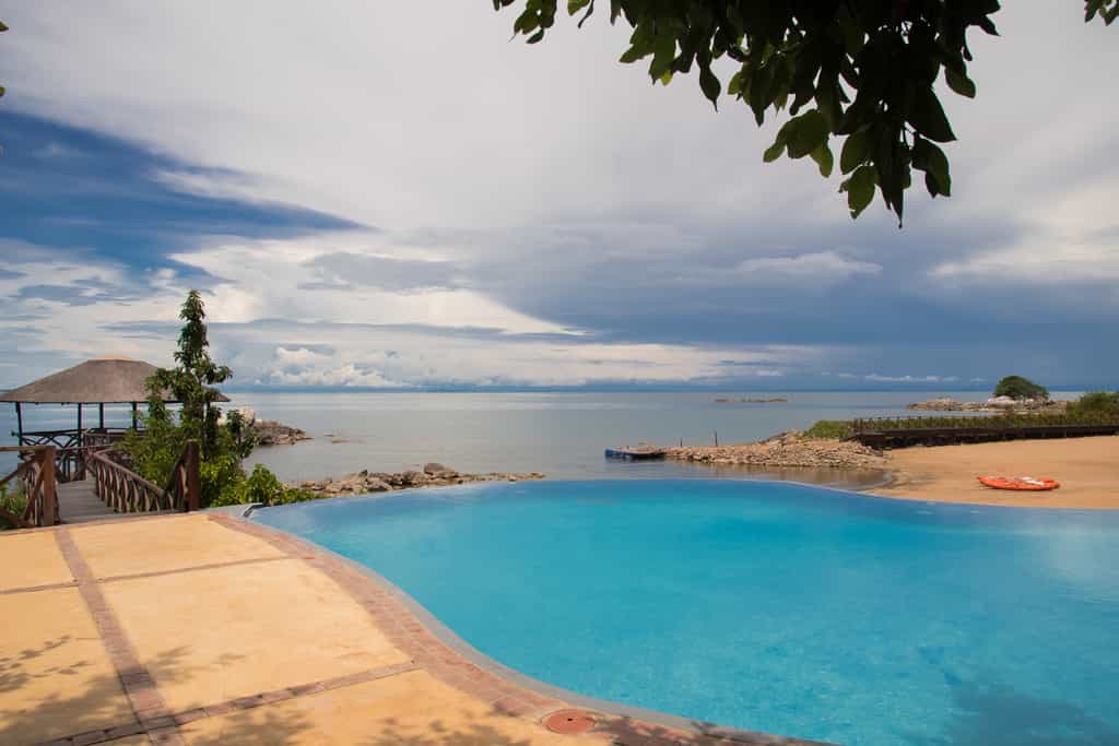 Swimming pool overlooking Lake Malawi and Nankoma Beach