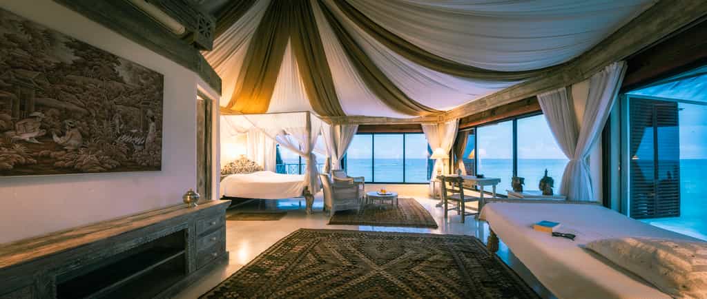 Turret suite at dusk 