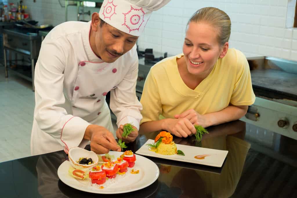 Guest enjoying cookery classes