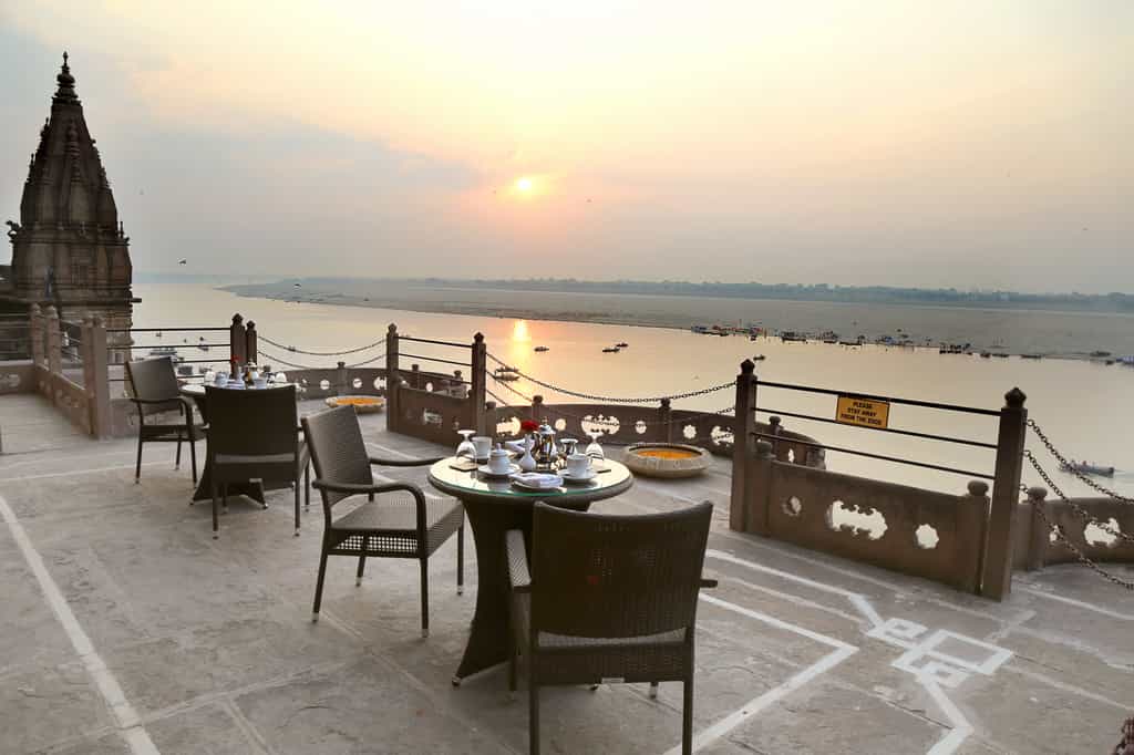 This is a terrace adjoing to Baithak (Reception Area) offers a beautiful view of Ganges river, Sunrise and Ghat activities