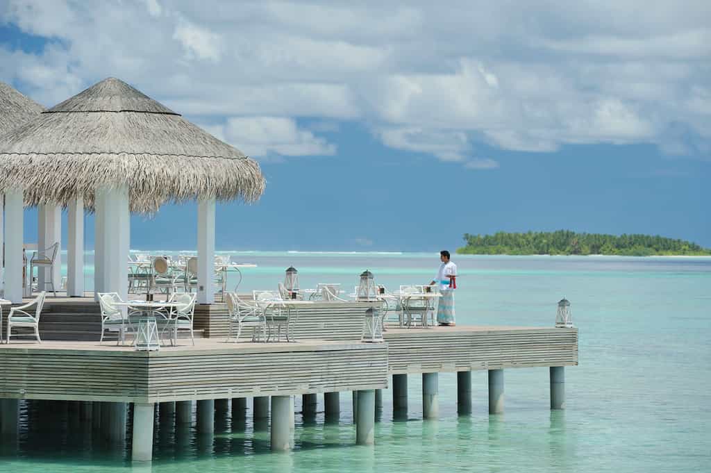 Fine-dining at Ocean Breeze Restaurant located over-water