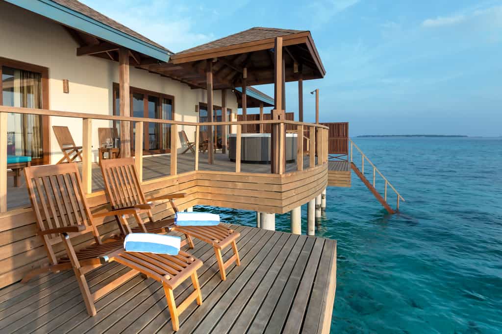 Deck view of Water villa suite