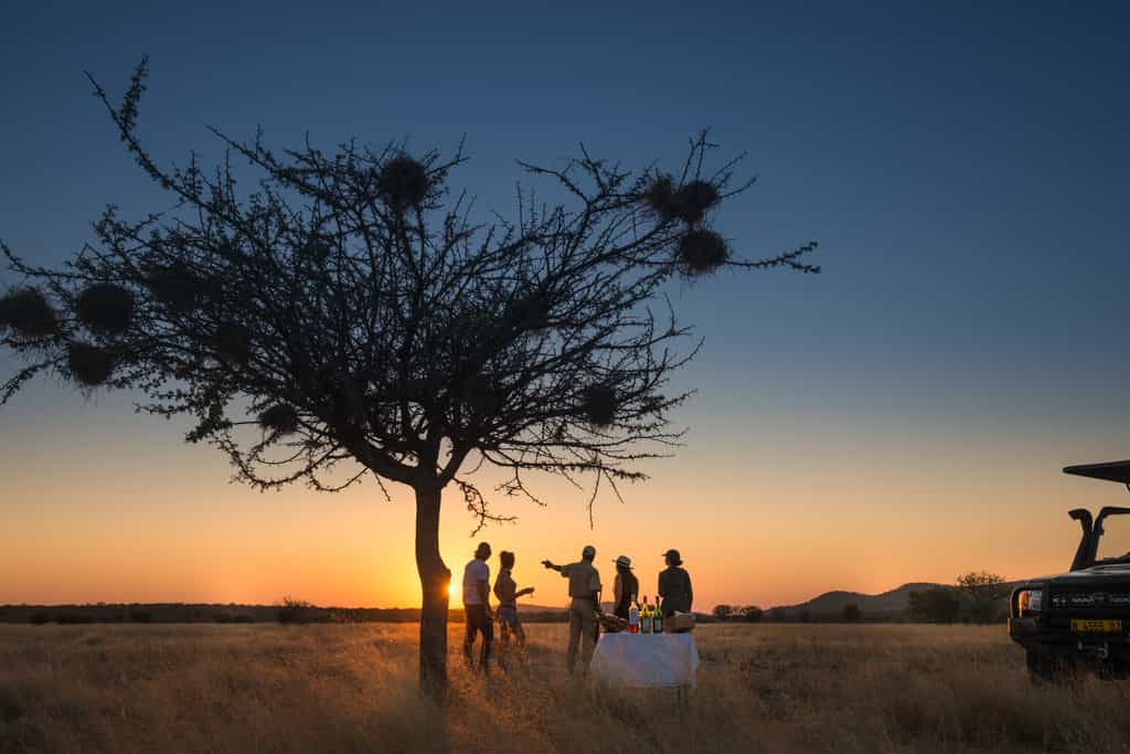 Sundowner on the Ongava Game Reserve