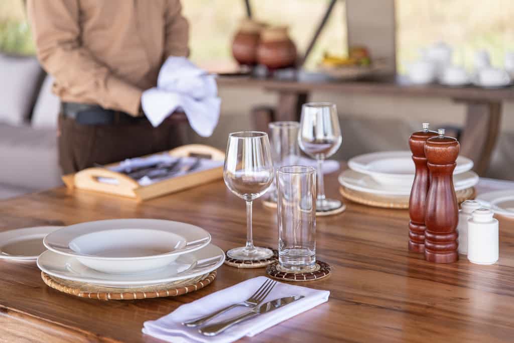 Preparations before lunch service