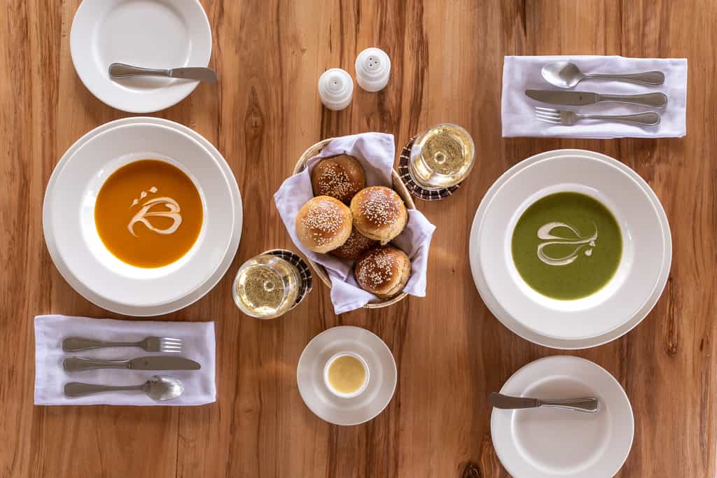 Creamy pumpkin and mixed vegetables soup