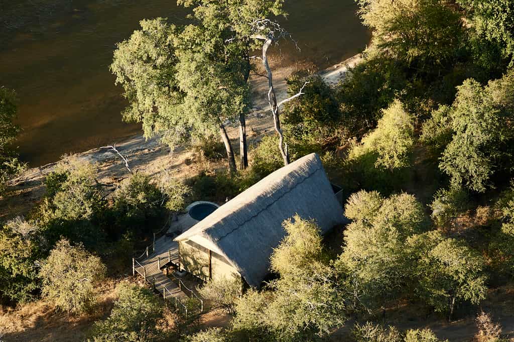 Aerial of tented suite