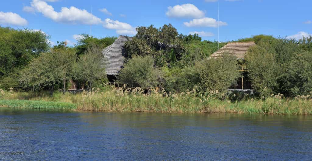 The lodge viewed from the river