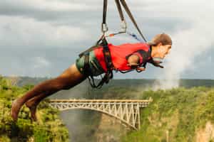 Bungee jump from the famous Victoria Falls bridge