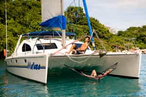 Kick your feet up on a catamaran on Lake Malawi