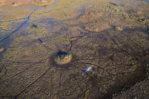 Helicopter safari from the sky in Khwai