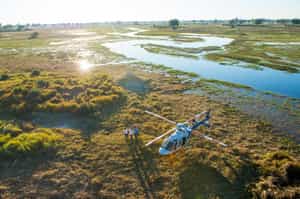 Helicopter safari from the sky in the Pan Handle 