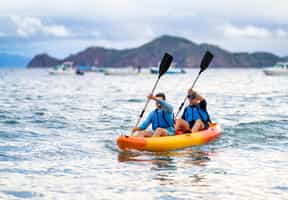 Go paddling out on a sea kayak in Guanacaste
