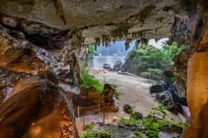 Explore the caves and beaches of Halong Bay