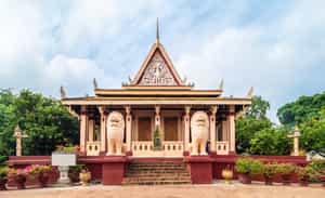 Visit the Buddhist temple of Wat Phnom, Phnom Penh