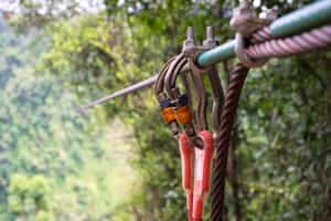 Zipline through the forest at Tad Fane Waterfall