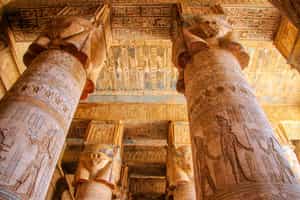 Admire the ceilings of the Hathor Temple, Luxor