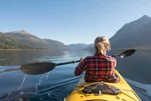 Kayak in the clear waters of Lake Nahuel Huapi