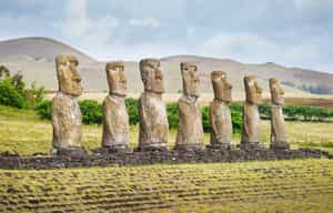 Visit the moais of Ahu Akivi & stones of Puna Pau