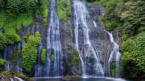 Trek to Tamblingan Lake waterfall in Munduk