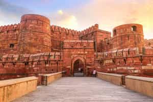 Explore the intricate architecture of Agra Fort
