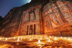 See the lights at the Petra night show