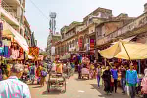 Walk through the bustling bazaars of Chandni Chowk