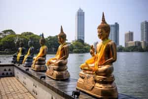 Visit the Seema Malakaya temple in the Beira Lake