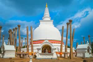 Stand beneath the earliest temple in Sri Lanka