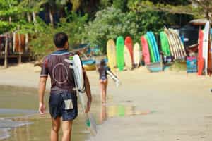 Take half day surf lessons on Manuel Antonio beach