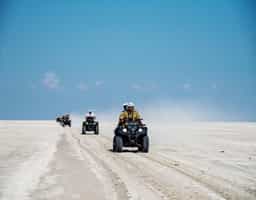 Go on a quad biking safari in Makgadikgadi