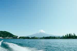 Take in views on a boat ride on Lake Kawaguchiko