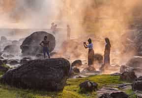 Explore natural hotsprings around Mt. Batur