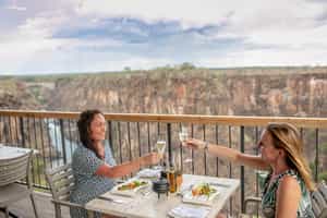 Enjoy dinner at The Lookout Cafe in Victoria Falls