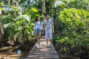 Observe flora and fauna on a walk in the Amazonas