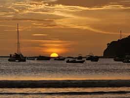 Sunset catamaran sailing in San Juan del Sur