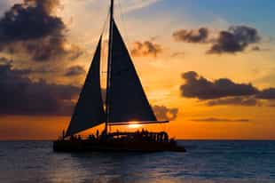 Sail on a catamaran at sunset in Paracas