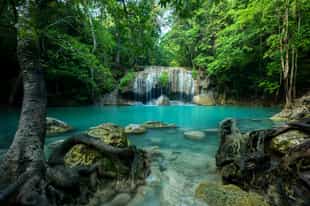 Hike to the falls in Erawan National Park