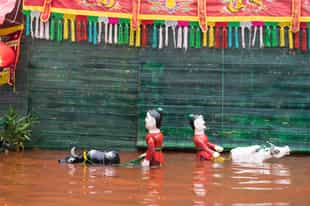 Watch a traditional water puppet show in Hanoi